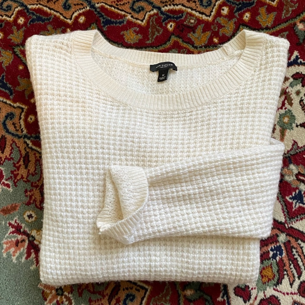 Ivory Merino Wool Blend Sweater